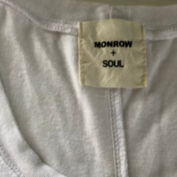 MONROW x SOULCYCLE White SOUL Embroidered Shirt - Picture 3 of 6